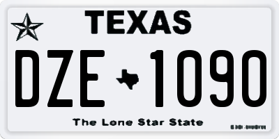 TX license plate DZE1090