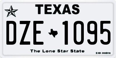 TX license plate DZE1095