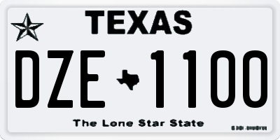 TX license plate DZE1100