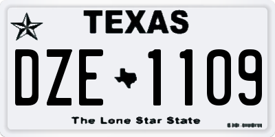 TX license plate DZE1109