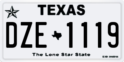 TX license plate DZE1119