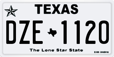 TX license plate DZE1120