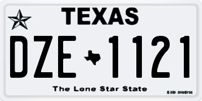 TX license plate DZE1121