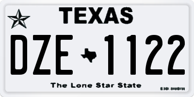 TX license plate DZE1122