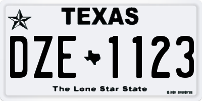 TX license plate DZE1123