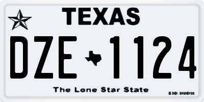 TX license plate DZE1124
