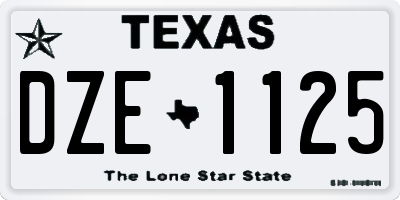 TX license plate DZE1125