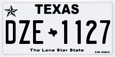TX license plate DZE1127