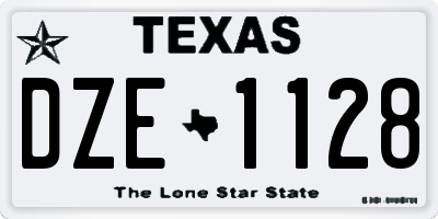 TX license plate DZE1128