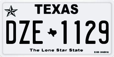 TX license plate DZE1129