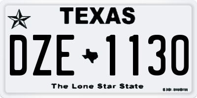 TX license plate DZE1130