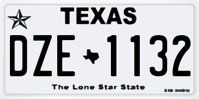 TX license plate DZE1132