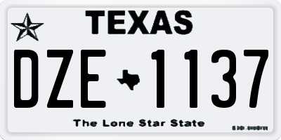 TX license plate DZE1137
