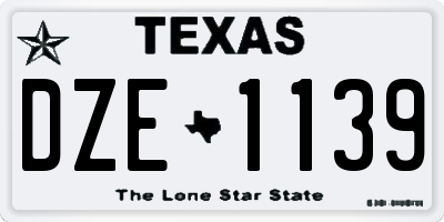 TX license plate DZE1139