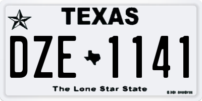 TX license plate DZE1141
