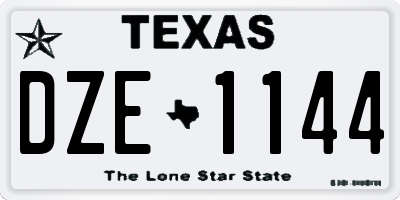 TX license plate DZE1144