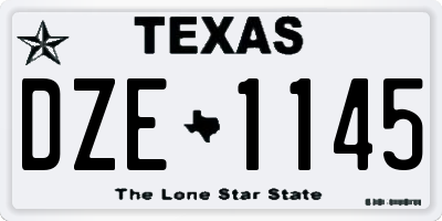 TX license plate DZE1145