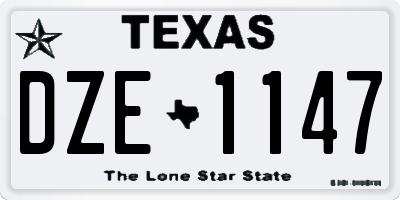TX license plate DZE1147