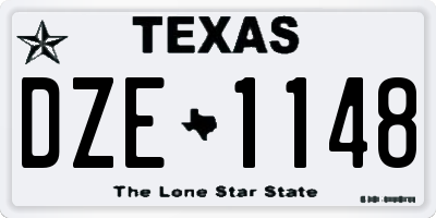TX license plate DZE1148