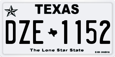 TX license plate DZE1152