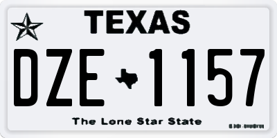 TX license plate DZE1157
