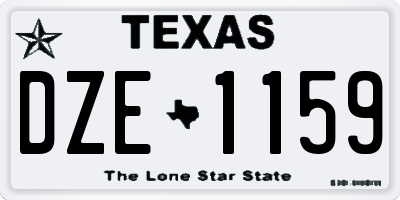 TX license plate DZE1159
