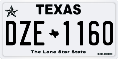 TX license plate DZE1160
