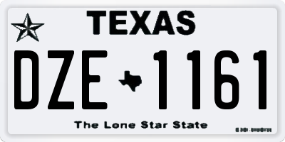 TX license plate DZE1161