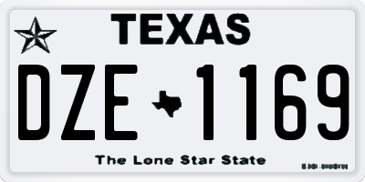 TX license plate DZE1169