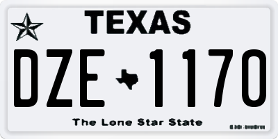 TX license plate DZE1170
