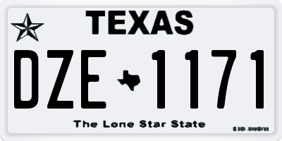 TX license plate DZE1171