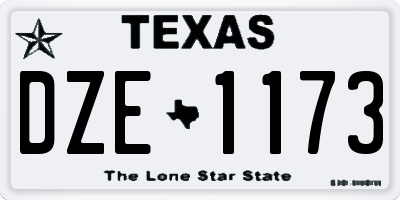 TX license plate DZE1173