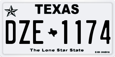 TX license plate DZE1174