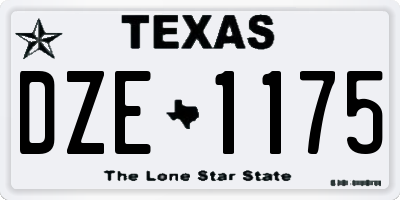 TX license plate DZE1175