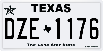 TX license plate DZE1176