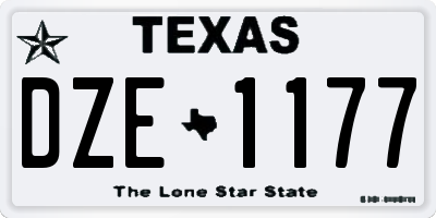 TX license plate DZE1177