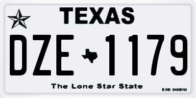 TX license plate DZE1179