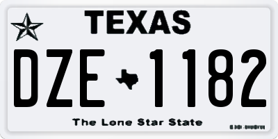 TX license plate DZE1182