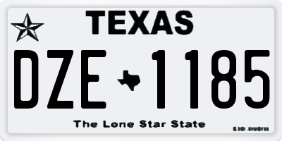 TX license plate DZE1185