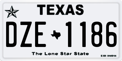 TX license plate DZE1186