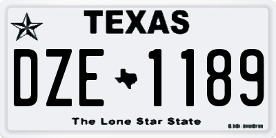 TX license plate DZE1189