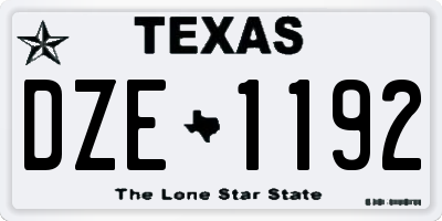 TX license plate DZE1192