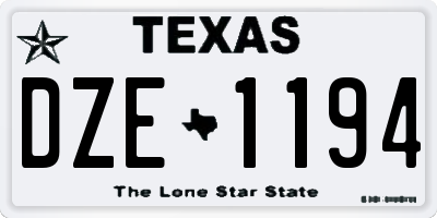 TX license plate DZE1194