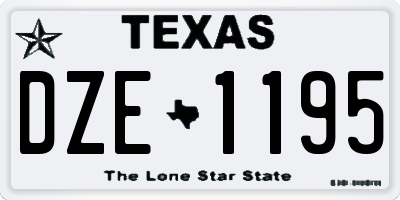 TX license plate DZE1195