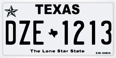 TX license plate DZE1213