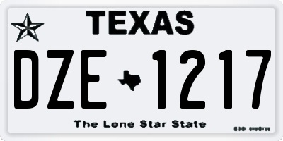 TX license plate DZE1217