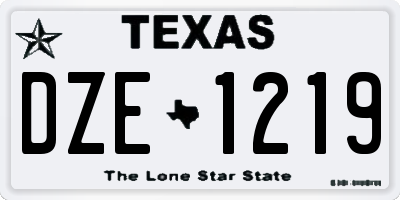 TX license plate DZE1219