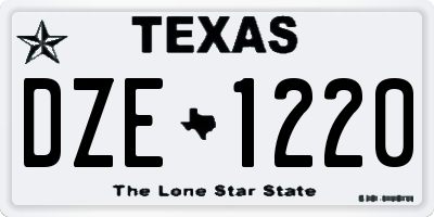 TX license plate DZE1220