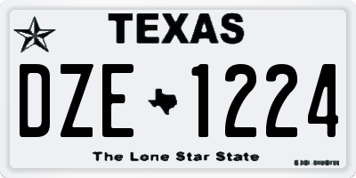 TX license plate DZE1224