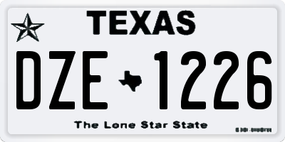 TX license plate DZE1226
